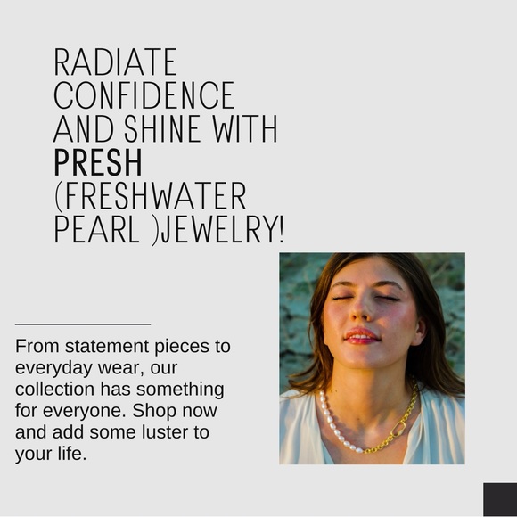 Tarnish & Nickel Free Glitter Gold Metal & Genuine Freshwater Pearl Necklace. - Picture 2 of 2